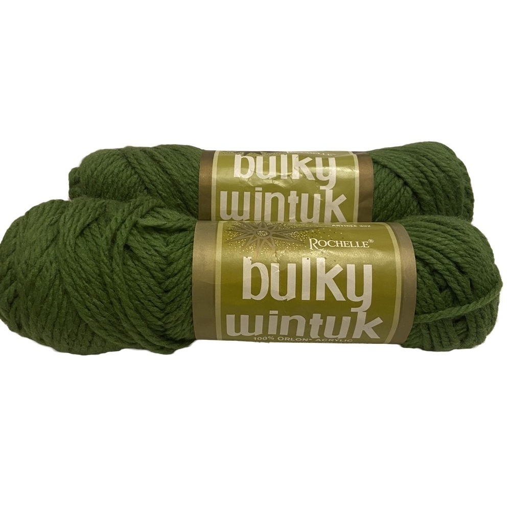 Vintage Bulky Wintuk Rochelle Mothproof 100% Orlon Acrylic Yarn Lot of 2.